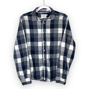 Goodfellow & Co. Navy Plaid Button Down Long Sleeve Shirt size Medium